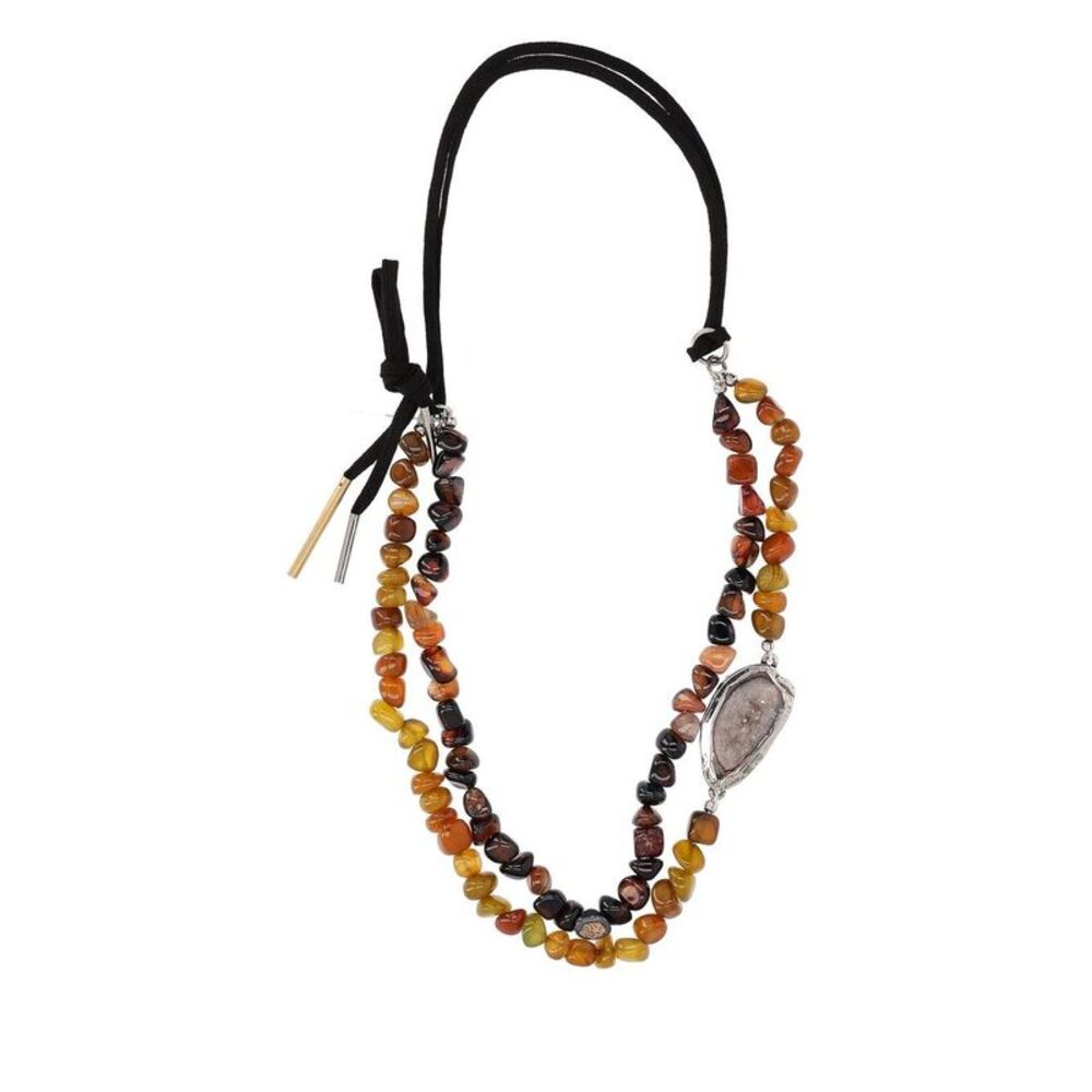 Dries Van Noten Women Necklace With Multiple Silver-Colored Stones